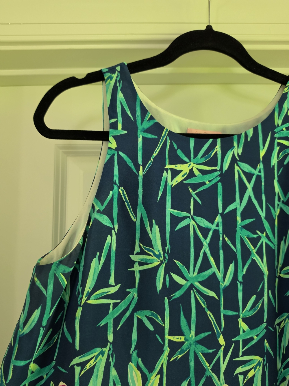 Lilly Pulitzer Navy Silk Mini Dress with Teal and Pink Floral Print - Picture 3 of 7